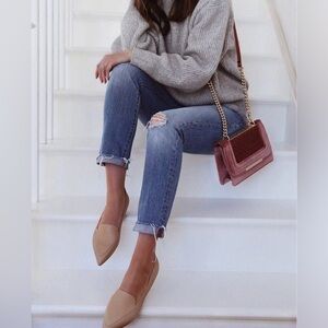 M. Gemi Leather Stelatto Blush Loafers